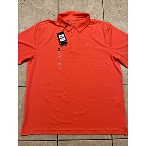 Under Armour Shirt Mens XXL Orange Birdie The Playoff Golf Polo UPF30 NEW